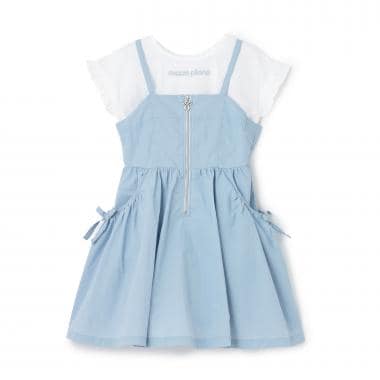 【人気商品再入荷】【直営店で取り扱い無し】フロントZIPキャミワンピース＆半袖Tシャツセット