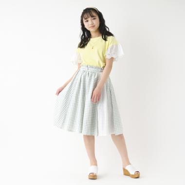 切り替えミディスカート