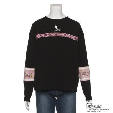 【PEANUTSコラボ】 袖切替ラインTシャツ