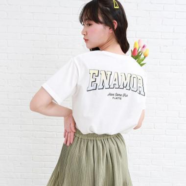 【130cm/165cmサイズあり/プチプラアイテム】バックグラデカレッジTシャツ