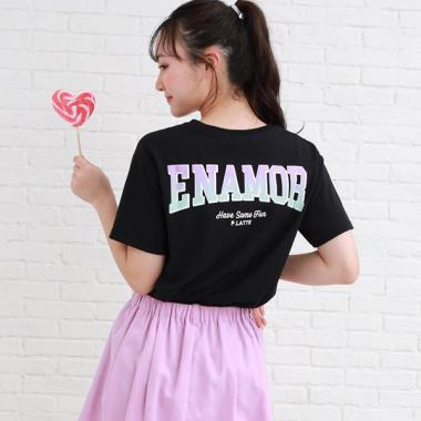 【130cm/165cmサイズあり/プチプラアイテム】バックグラデカレッジTシャツ