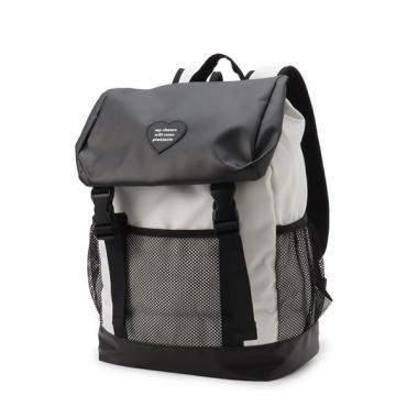 スクールグッズ容量約20L】ハートワッペンかぶせリュック(F オフ