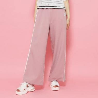 スクールコーデ】ライン入りイージーパンツ(SS(130-140) ピンク