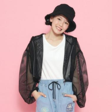 カットメッシュZIPパーカー