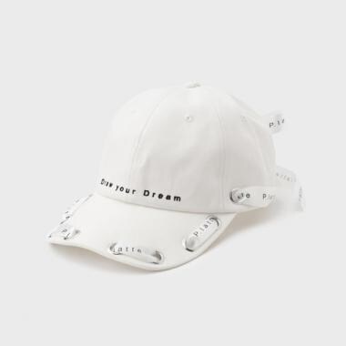 ハトメロゴリボンキャップ(F オフホワイト(003)): ジュニア
