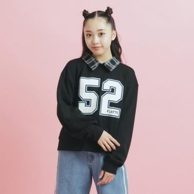 襟付きナンバリングスウェット