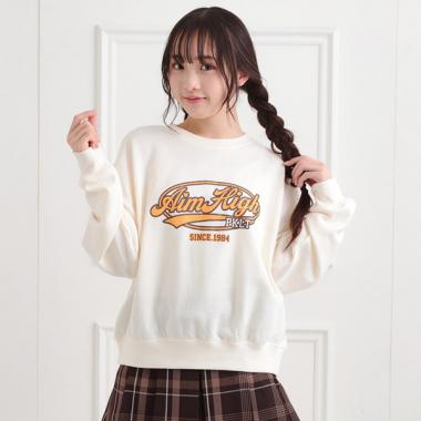 ミニ裏かすれプリントプルオーバー