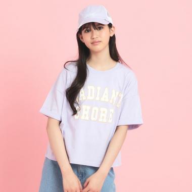 サテンアップリケカレッジTシャツ
