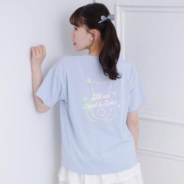 接触冷感グラデーションくまちゃん発砲ビッグTシャツ