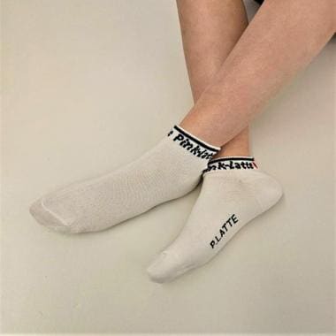 リブロゴショート丈ソックス
