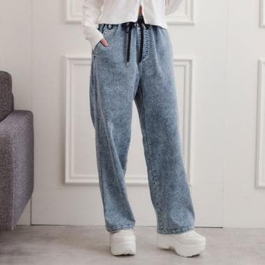 ワンポイント刺繍イージーロングパンツ