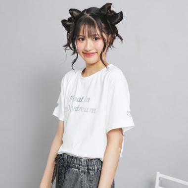 オーロラプリントハートあきTシャツ