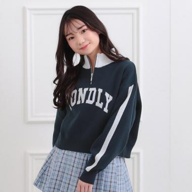 もちもちハーフZIPニットプルオーバー