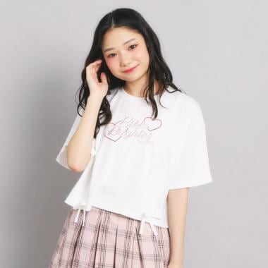 レースアップTシャツ