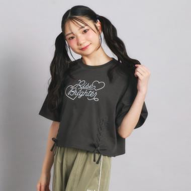 レースアップTシャツ