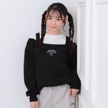 ラメ裏毛オフショル風プルオーバー