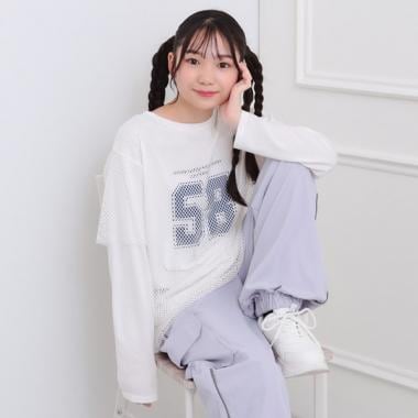 メッシュレイヤード風ロングT