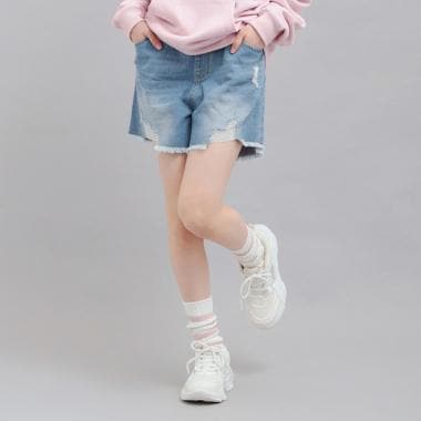 デニムツイルダメージショートパンツ