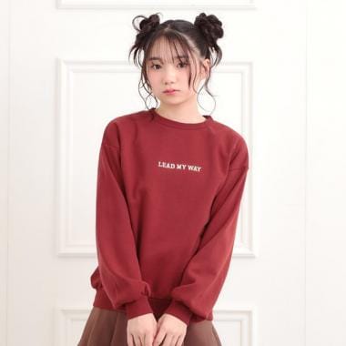 ボアくまちゃんアップリケ裏起毛トレーナー