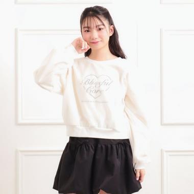 チュール重ねミニ裏毛トレーナー