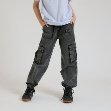 【接触冷感】デニムカーゴパンツ