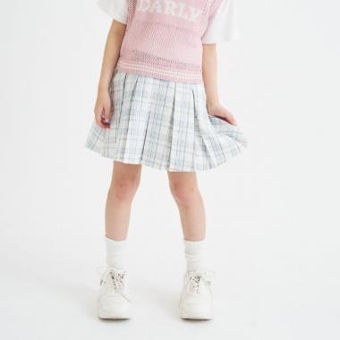 チェックフロントプリーツスカート