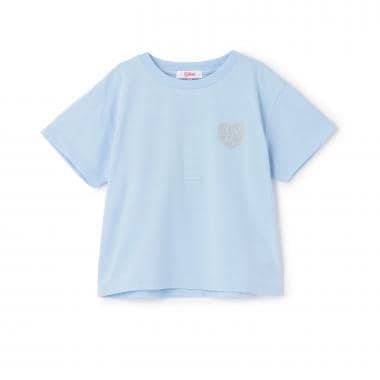 バックハートラメロゴ半袖Tシャツ