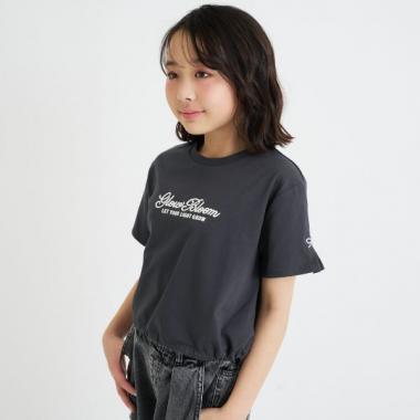 裾ドロストりぼんタック半袖Tシャツ