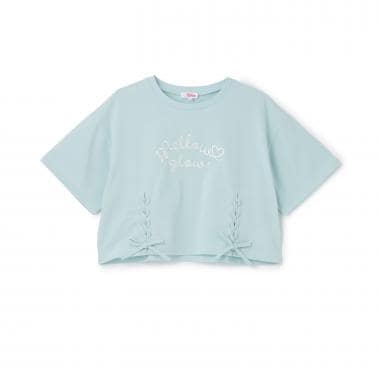 アソート柄レースアップ半袖Tシャツ