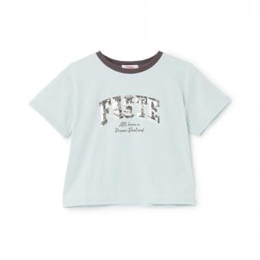 【接触冷感】キラキラカレッジリンガー半袖Tシャツ