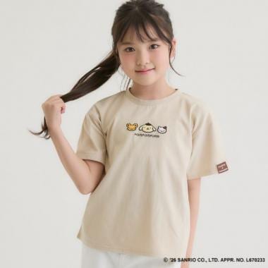 【ポムポムプリン】アップリケ刺繍半袖Tシャツ