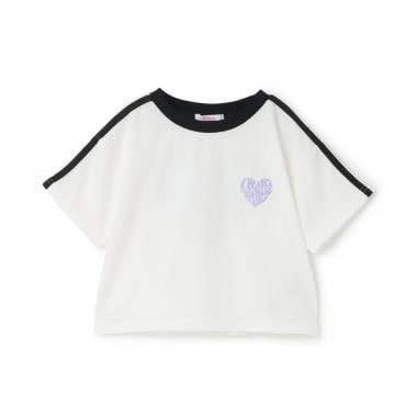 【接触冷感】ハート袖ライン半袖Tシャツ