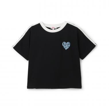 【接触冷感】ハート袖ライン半袖Tシャツ