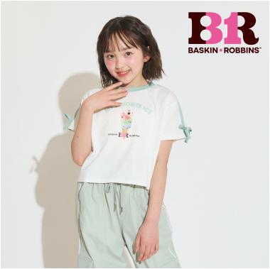 【サーティワン】【接触冷感】袖ラインリボン半袖Tシャツ