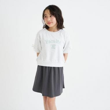 レースライン半袖ポンチトップス＋スカートSETUP