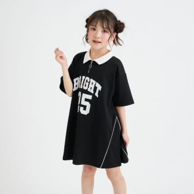 ナンバリングハーフZIPポンチワンピース