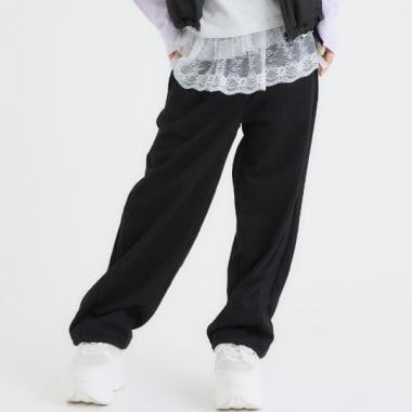 バレルレッグスウェットパンツ＋フリルレースセット