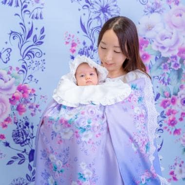 【アナ スイ・ミニオリジナル祝着】お宮参り・百日祝いライトプラン25カット + こだわり台紙（2面）セット