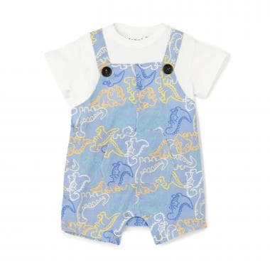 【NEBULA】恐竜柄サロペットレイヤードロンパス