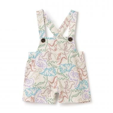 【LaStella】恐竜柄ショートサロペット