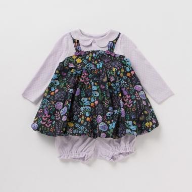 オリジナル花柄ワンピース×カバーパンツセット