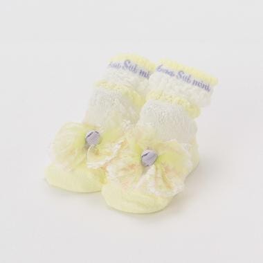 立体リボンクルー丈カップソックス