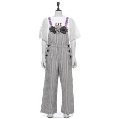 花刺しゅうロングサロペット