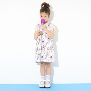 FlowerGarden柄カットワンピース(90cm 白): キッズ - ナルミヤ 