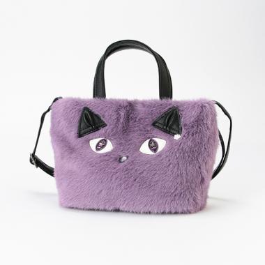 ネコ顔ファーショルダーバッグ(F パープル): キッズ - ナルミヤ