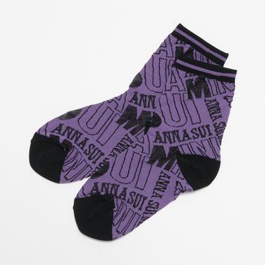 ロゴ総柄クルーソックス(M(16-18cm) パープル): キッズ - ナルミヤ  