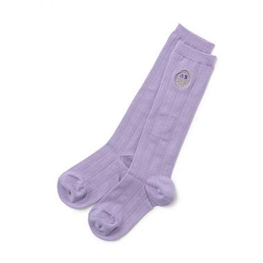 エンブレム刺しゅうハイソックス(L(18-20cm) ラベンダー): キッズ