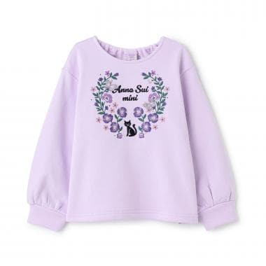 【あったか】ドリーミーネコ刺しゅうトレーナー