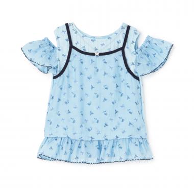 レイヤード風ペプラムTシャツ