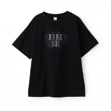【親子リンク】LADIES　ラインストーンロゴTシャツ